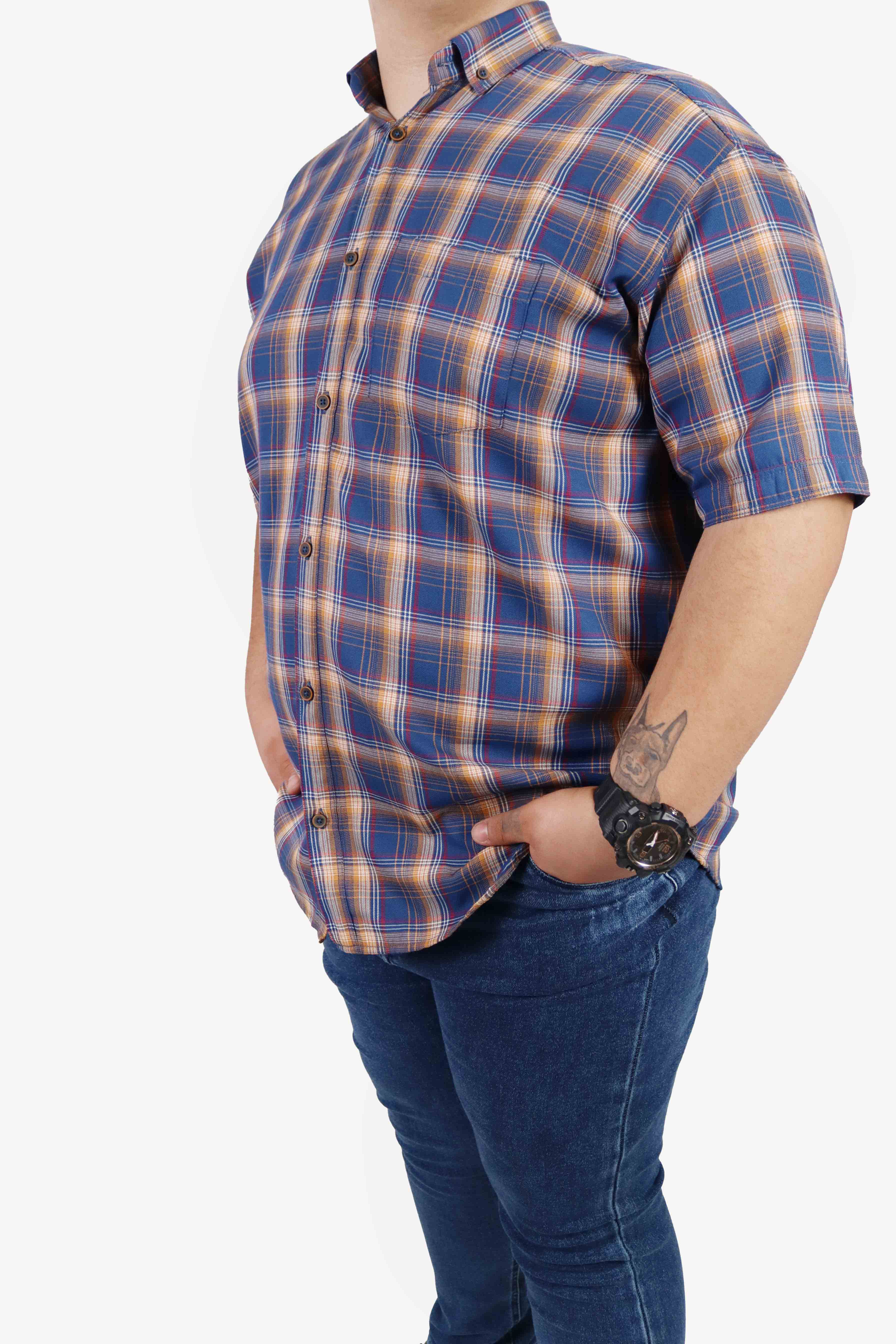 پیراهن چارخونه اسپرت 